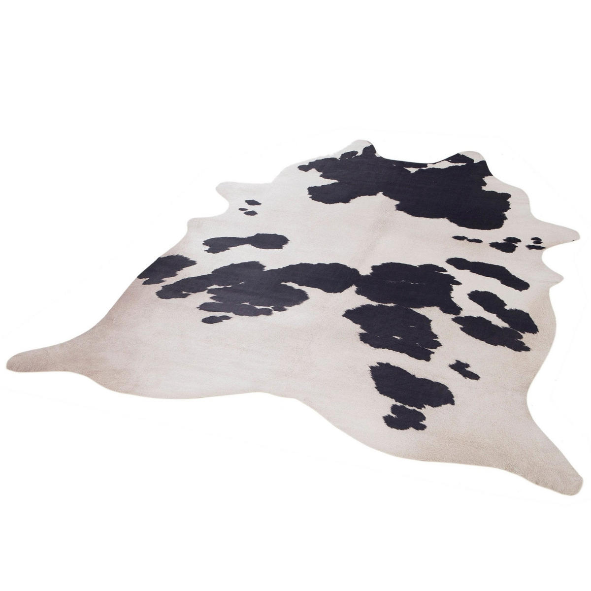 TEPPICH im Kuhfell-Stil schwarz - Schwarz, Textil (155/190cm) - AFK Living