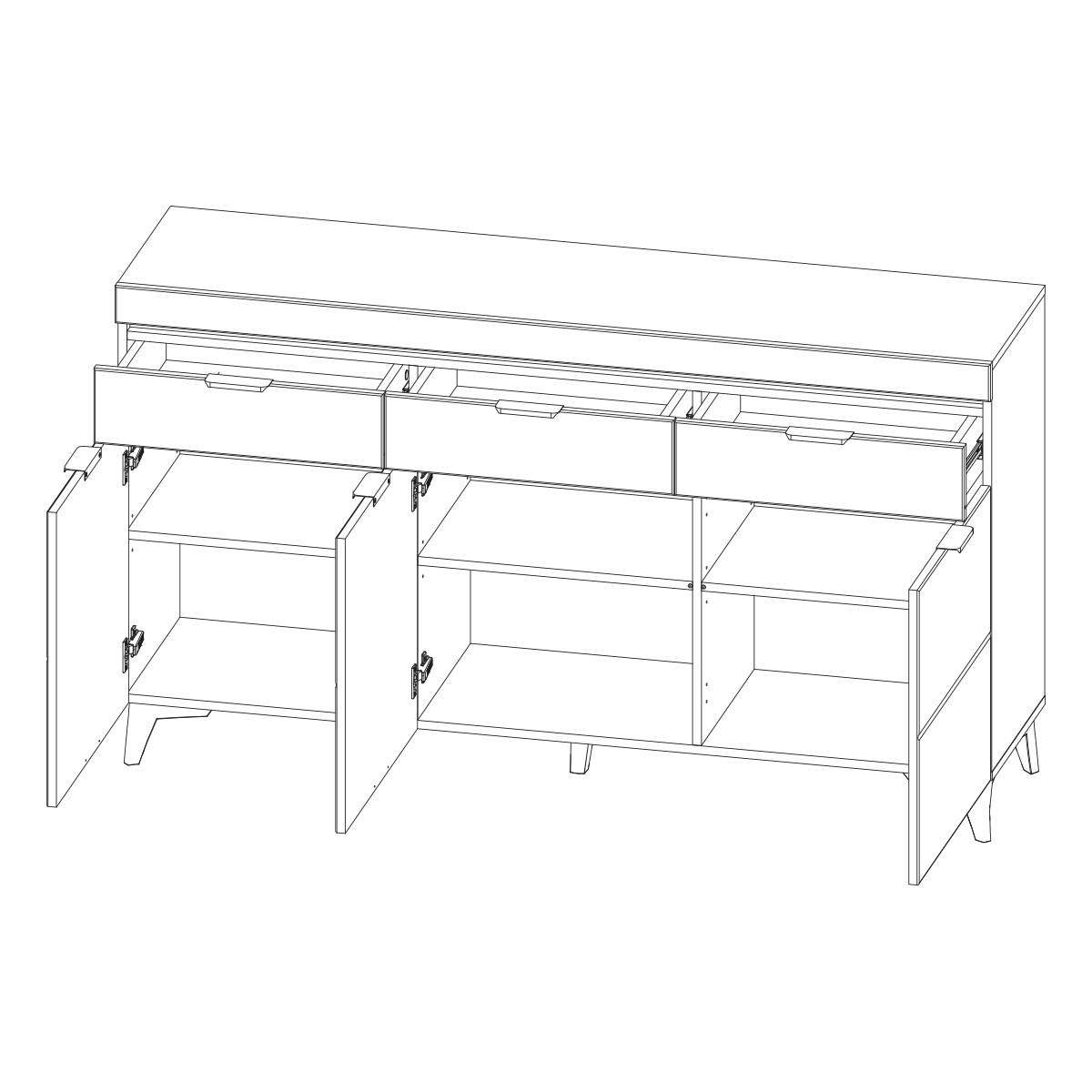 SIDEBOARD Ruben Weiß - Weiß, Holzwerkstoff (157/90/40cm) - Petits-meubles