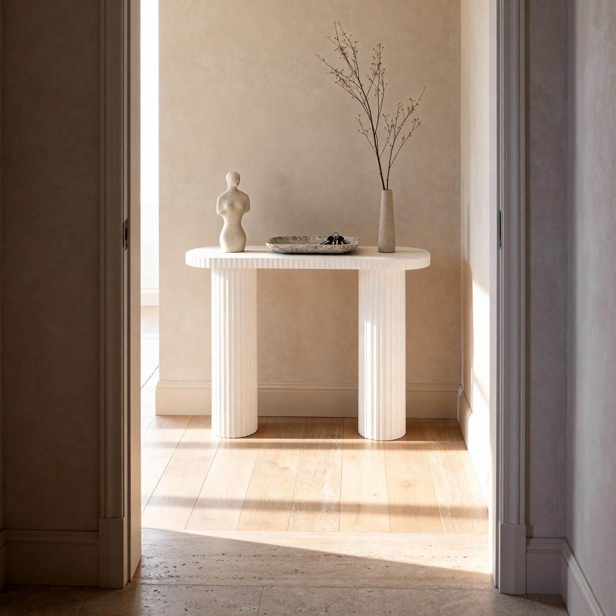 KONSOLENTISCH Weiß Sequoia 100/30/75,5 cm - Weiß, Holzwerkstoff (30/100/75.5cm) - Mobili Rebecca