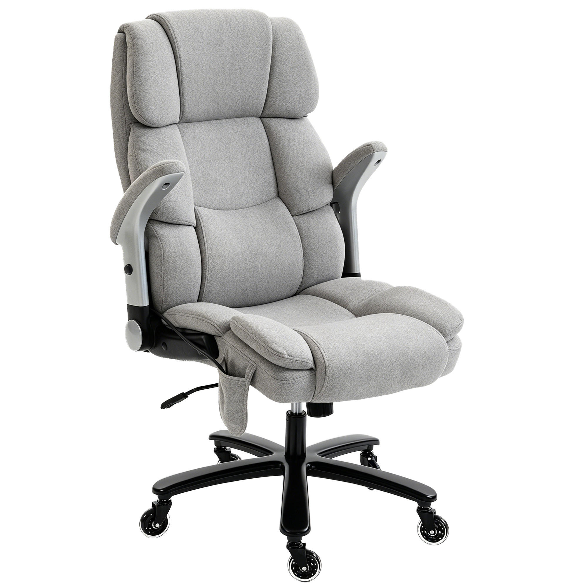 BÜROSTUHL Hellgrau Schneeflanell (70% Baumwolle, 30% Polyester) 82xx70x122 xm - Hellgrau, Kunststoff (70/122/82cm) - DESIGN IN