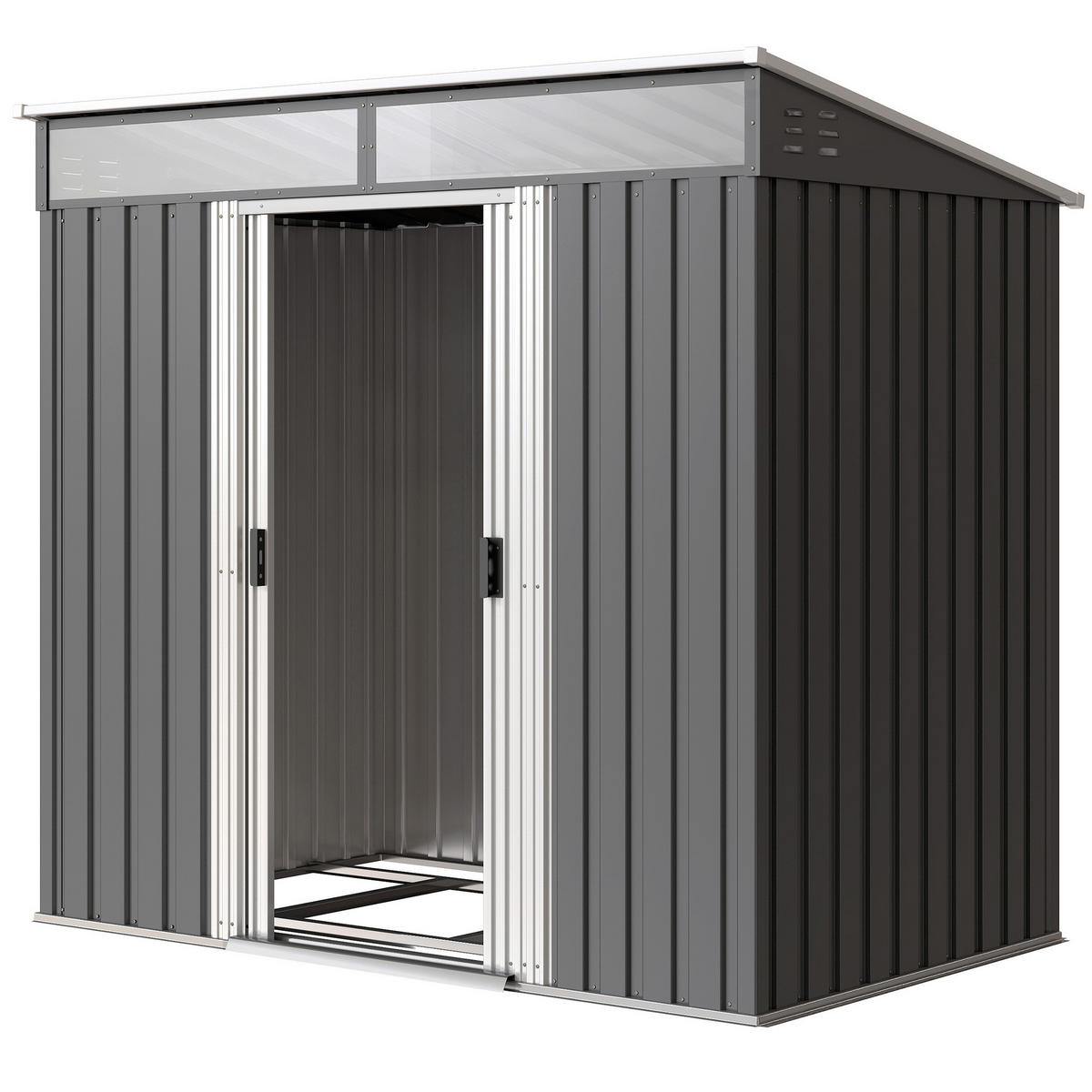 GARTENHAUS Grau 1 Stück - Grau, Kunststoff/Metall (122/181.5/195cm) - GiPP