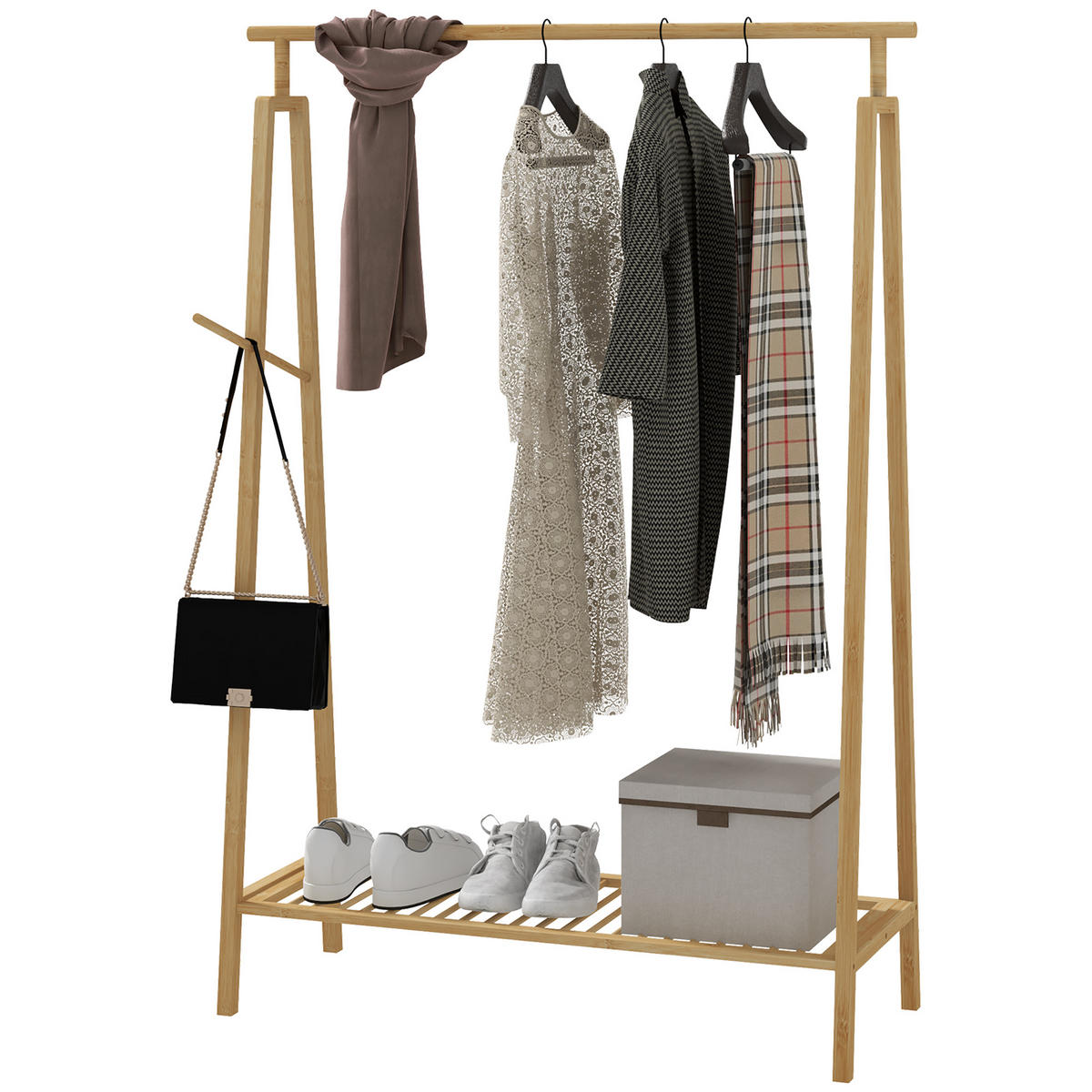 KLEIDERSTÄNDER DE-17873 Natur - Naturfarben, Naturmaterialien (110/152/42cm) - ComfortXL