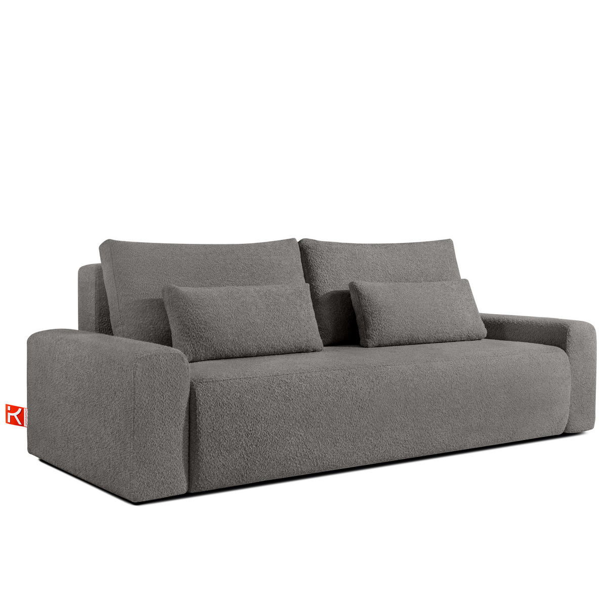 3-SITZER SCHLAFSOFA MOLLIS, Bouclé, Dunkelgrau - Dunkelgrau, Holz/Holzwerkstoff (250/93/108cm) - KONSIMO®