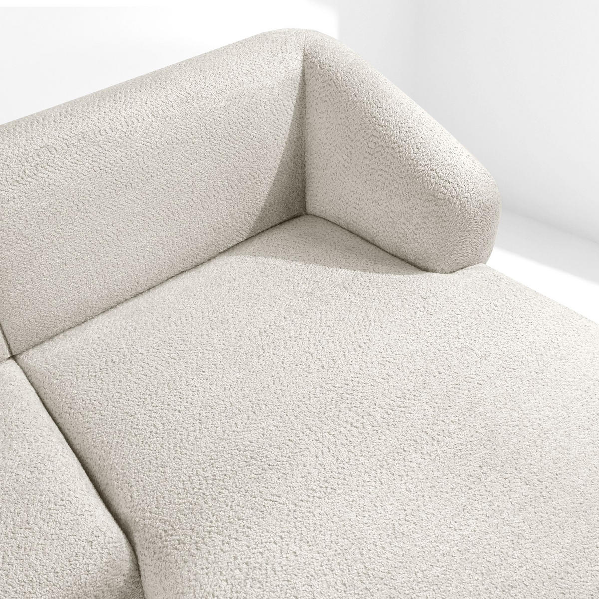 ECKSOFA RECHTS VIRA, Weiß, Chenille - Schwarz/Weiß, Holz/Holzwerkstoff (300/160cm) - KONSIMO®