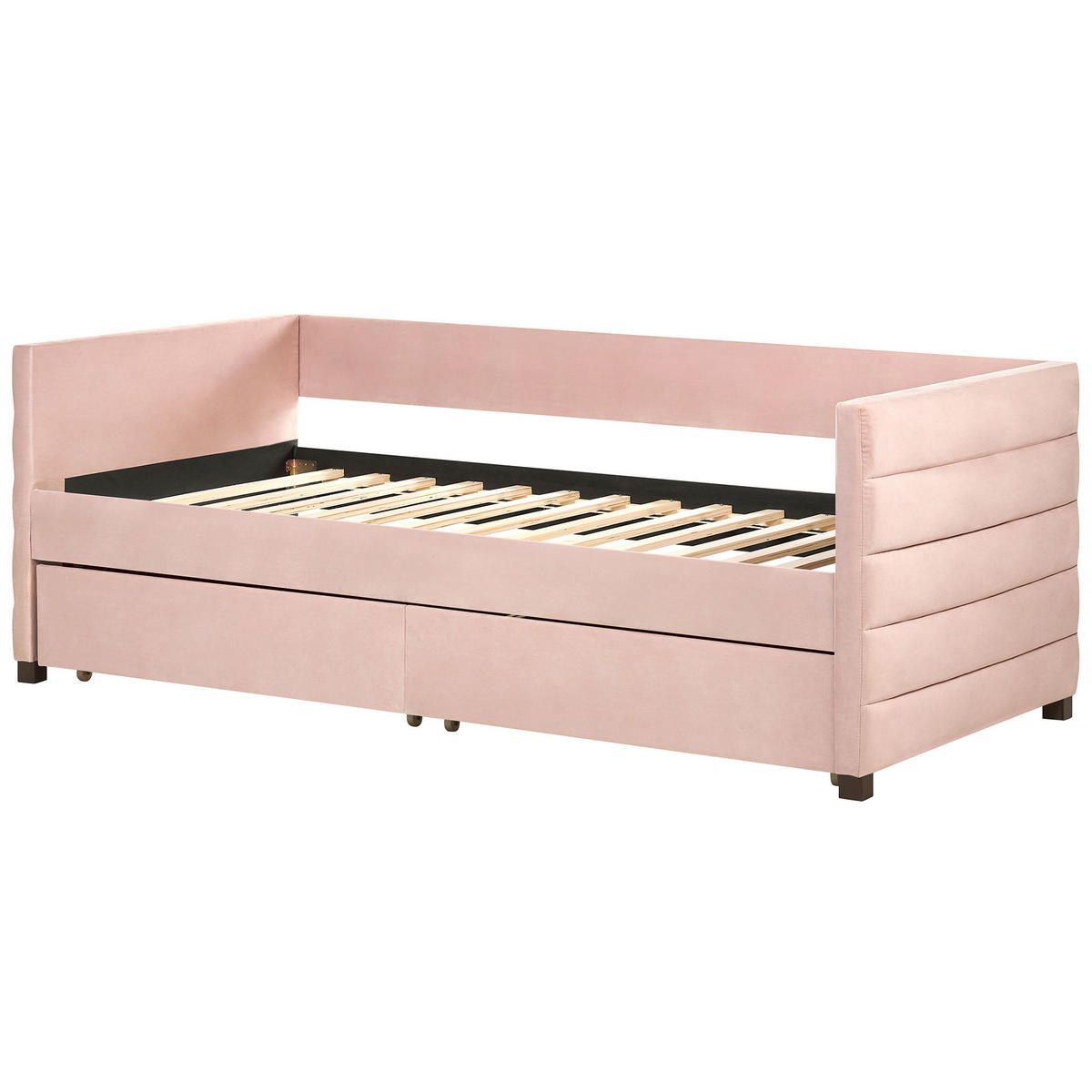TAGESBETT 90/200cm Pastellrosa Marray - Pink, Textil (90/200cm) - Beliani