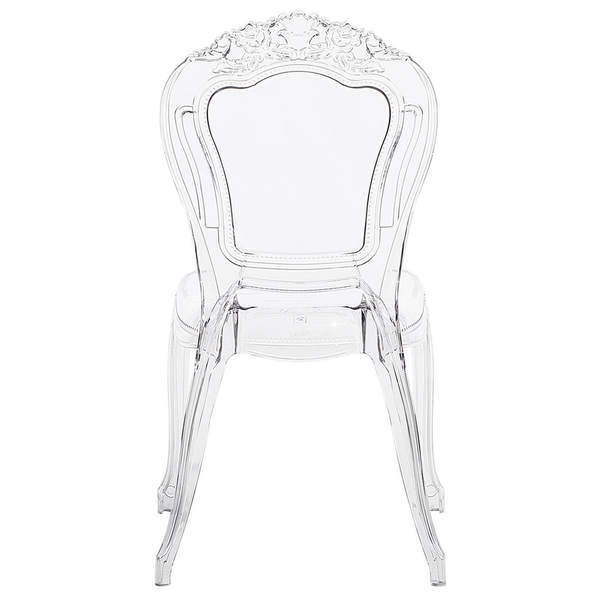 ESSZIMMERSTUHL 2er-Set Kunststoff Transparent Vermont - Transparent, Kunststoff (52/98/52cm) - Beliani