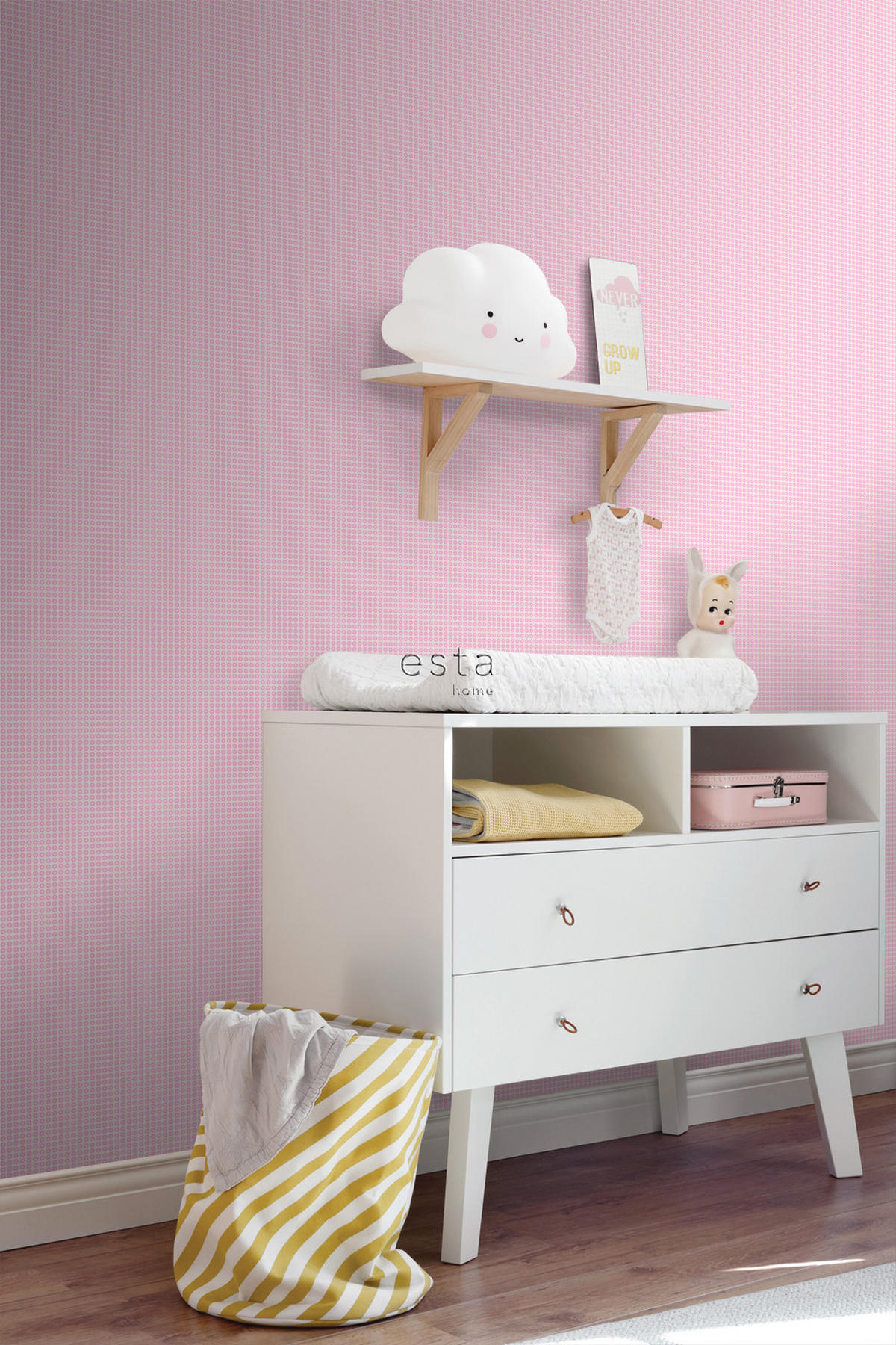 TAPETE kleine Punkte 53 cm x 10.05 m - Pink, Papier (53/0.1cm) - ESTAhome
