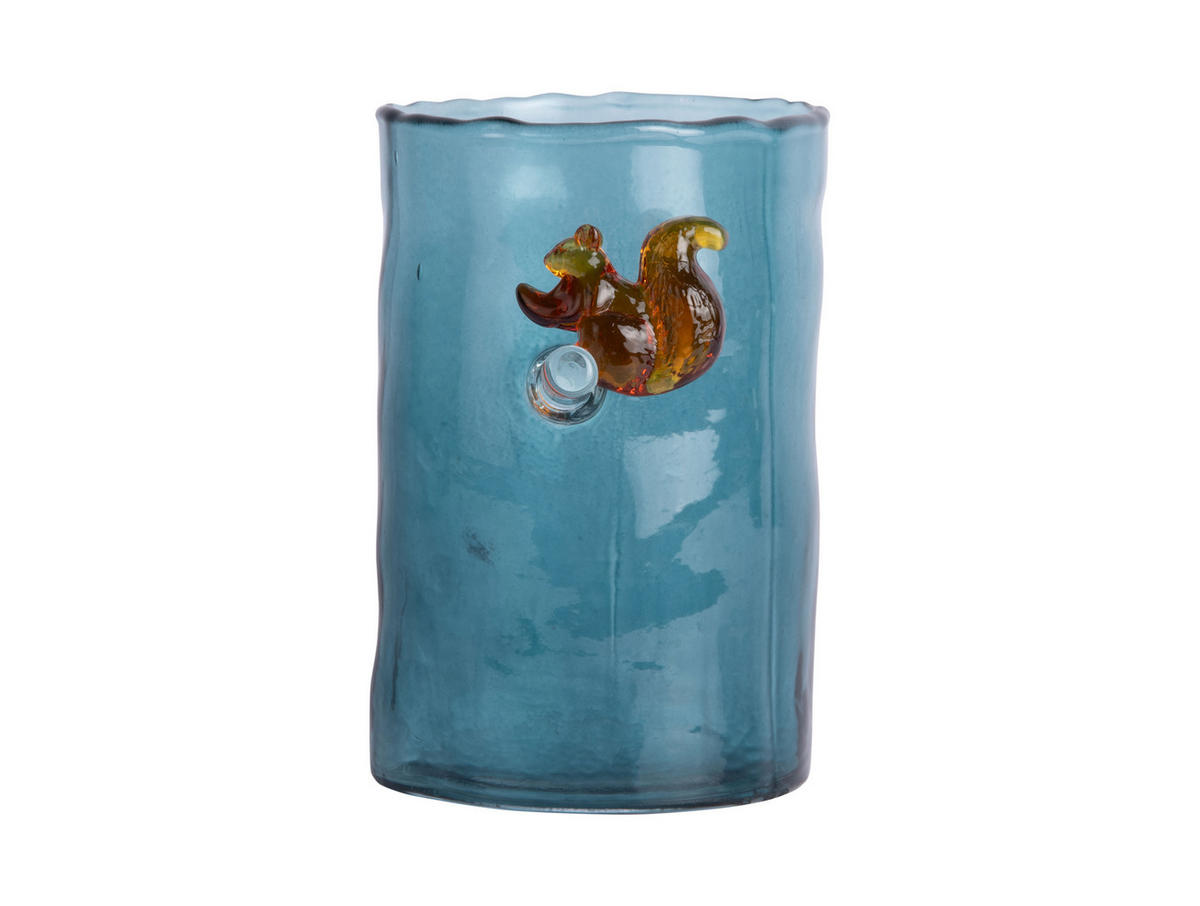 VASE Squirrel On Branch Large - Blau - 27 cm - Blau, Glas (9.5/27cm) - Present Time
