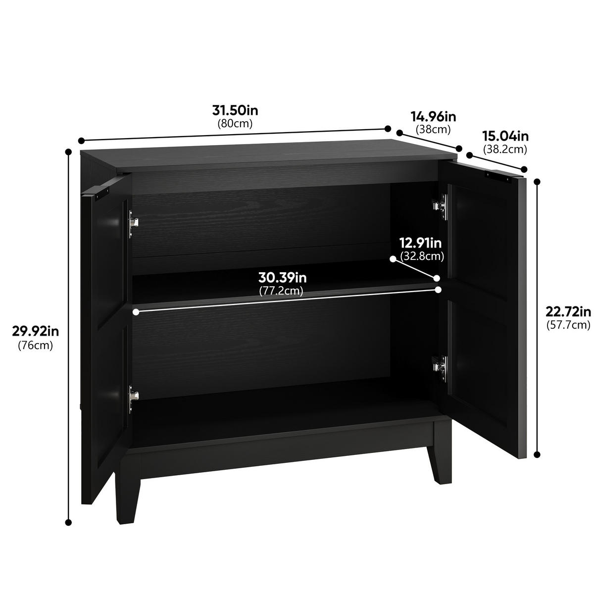 KOMODA 80 cm černá z MDF, s vyřezávaným dekorem a úložným prostorem - černá, kompozitní dřevo (80/76/38cm) - BEAOK