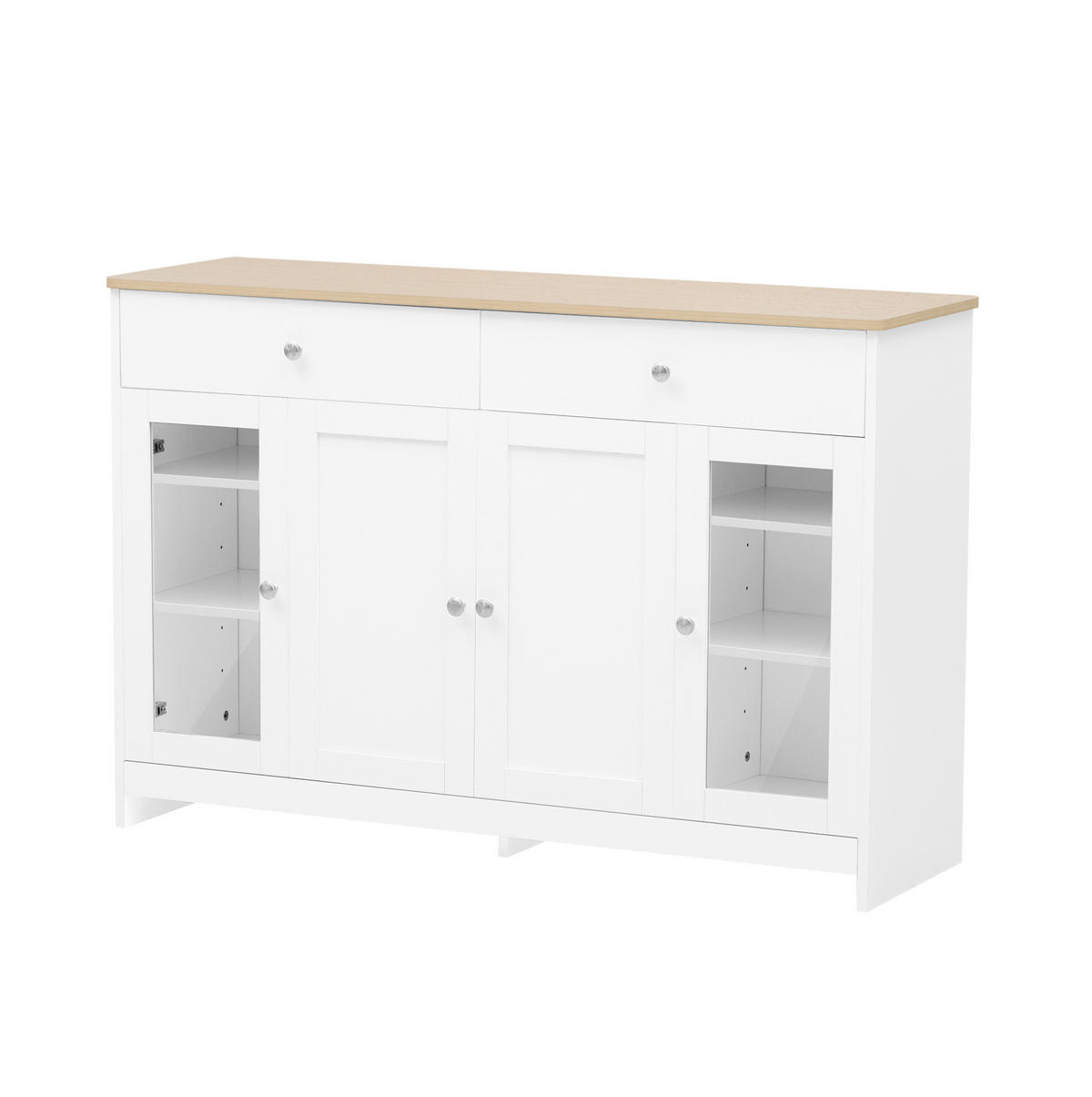 SIDEBOARD 120/80/37 cm Weiß aus MDF im Landhausstil - Weiß, Holzwerkstoff (37/80/120cm) - OKMYHOME