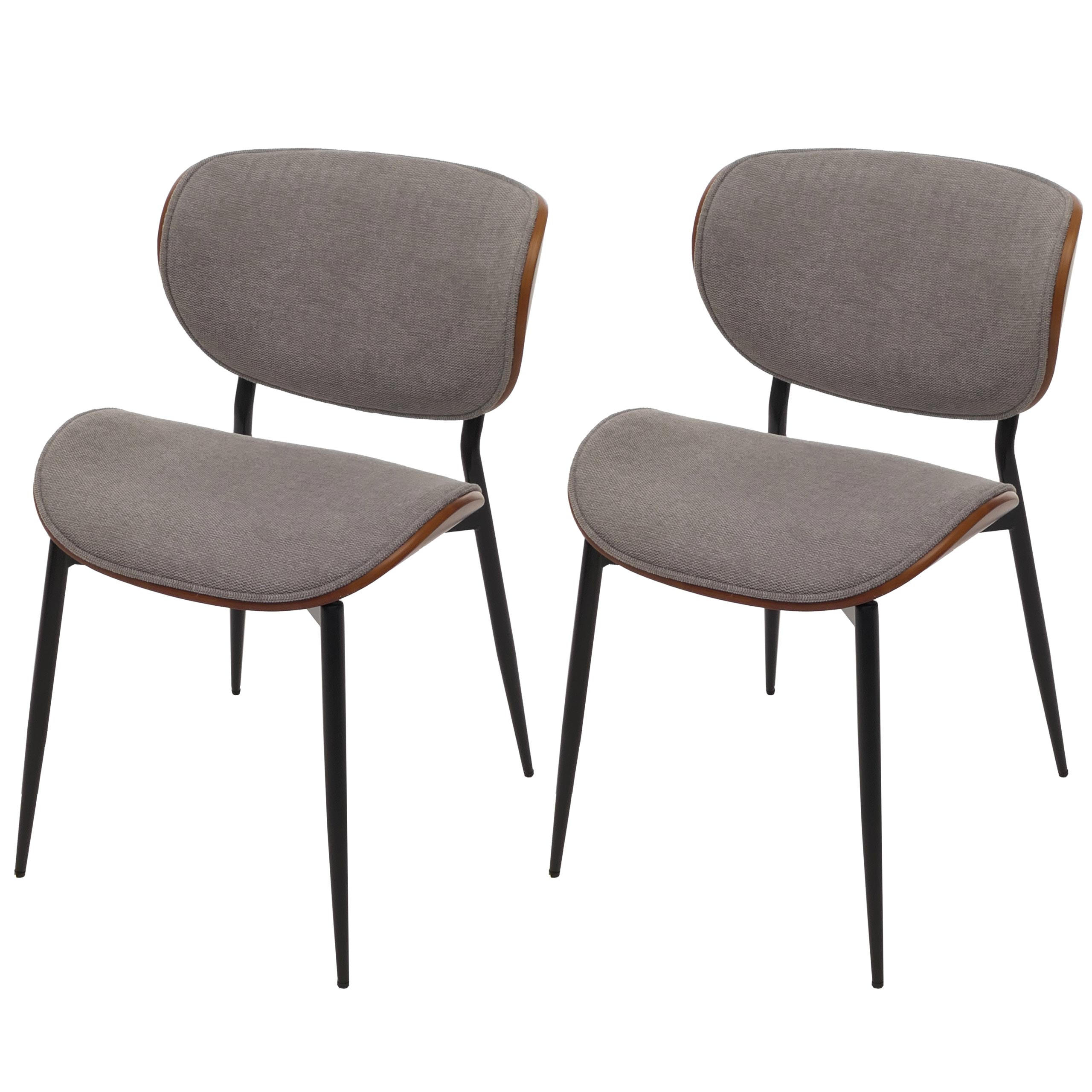 ESSZIMMERSTUHL Walnuss Dekor, Hellgrau - Walnussfarben/Hellgrau, Textil (51/80/55cm) - MCW