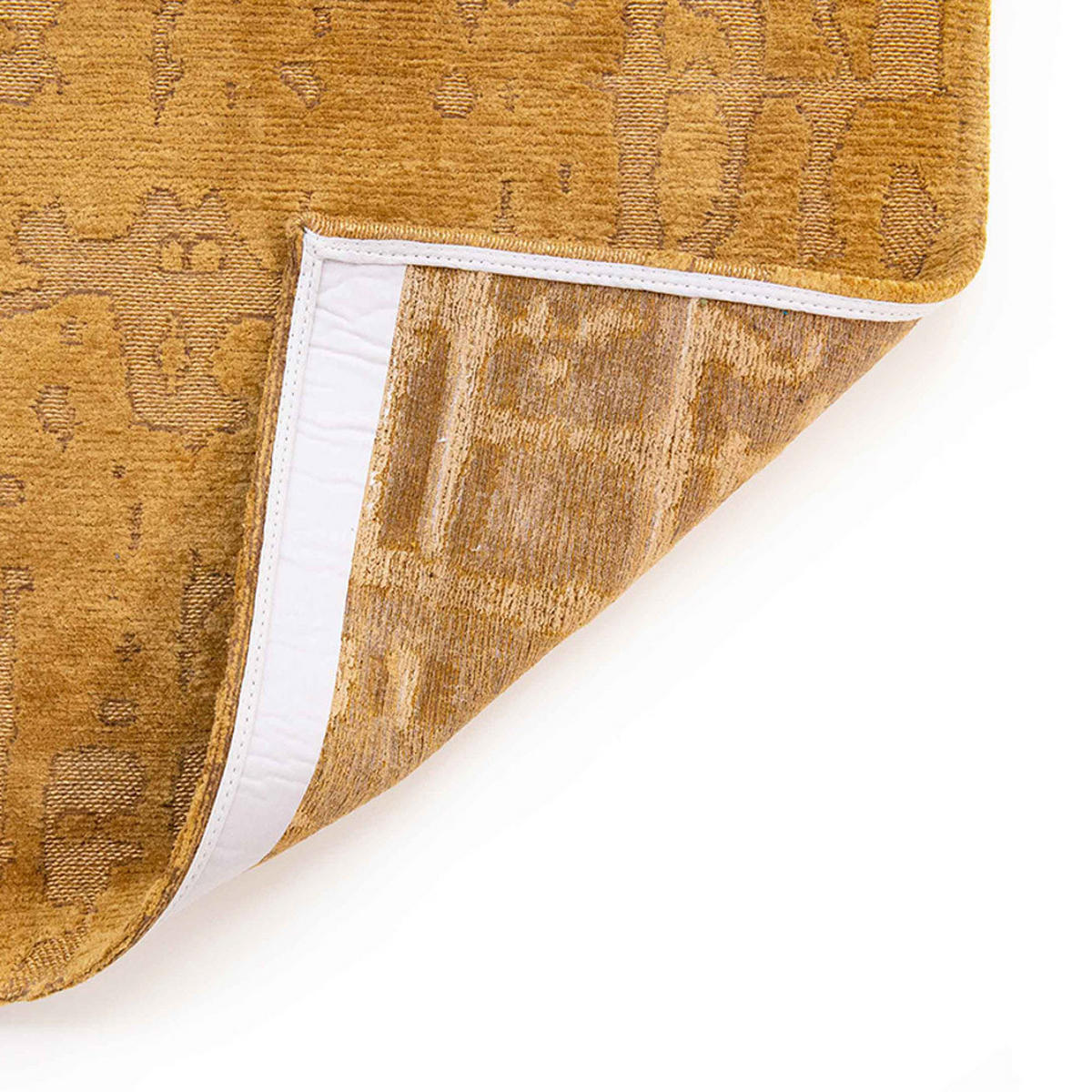 TEPPICH Madagascar Gold Structures Baobab 80/250 cm - Gelb, Kunststoff/Textil (80/250cm) - Louis De Poortere
