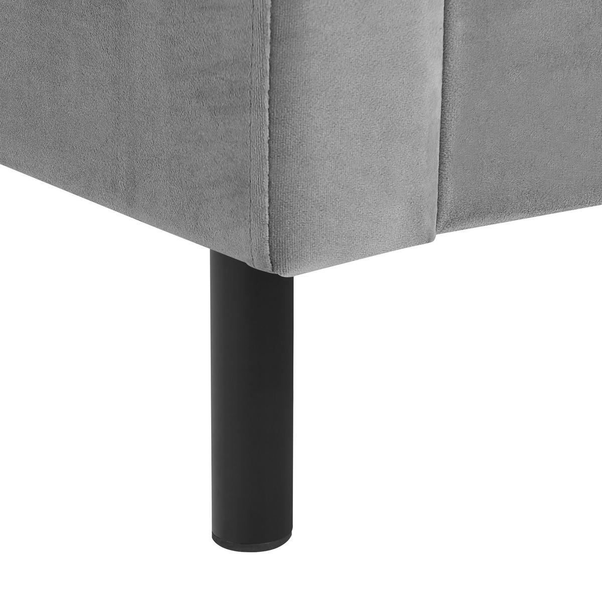 BETT mit Lattenrost 180x200 cm Grau Villette - Grau, Textil (180/200cm) - Beliani