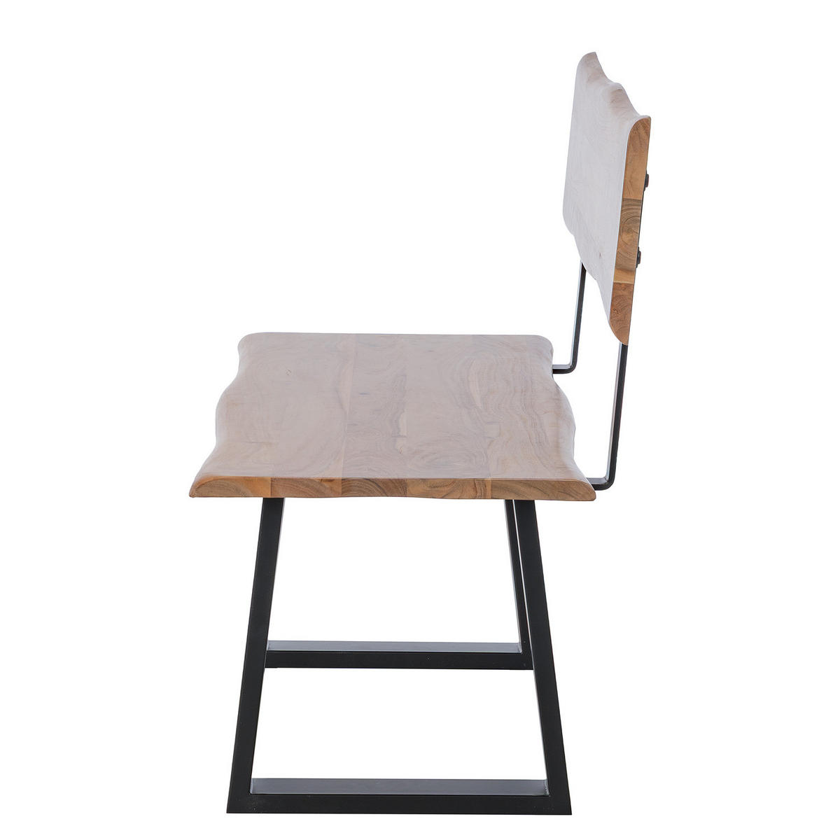 SITZBANK - Metall / Massivholz - Akazie Braun / Schwarz - Schwarz/Braun, Holz/Metall (120/85/50cm) - home24