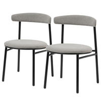 ESSZIMMERSTÜHLE - 2er-Set - Schwarz/Grau, Textil (54/73/48cm) - home24