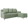 SCHLAFSOFA Dover mit Polsterhocker - Chromfarben/Hellgrün, Holz/Kunststoff (192/80cm) - MIRJAN24