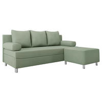 SCHLAFSOFA Dover mit Polsterhocker - Chromfarben/Hellgrün, Holz/Kunststoff (192/80cm) - MIRJAN24