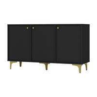 KOMMODE TORINO 125/72/41 cm mit 3 Türen Graphitfarben - Graphitfarben, Holzwerkstoff (125/72/41cm) - MASSENO