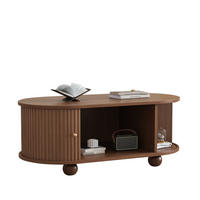 COUCHTISCH aus MDF 100/50/40 cm mit 360-Grad-Schiebetür und Stauraum, Walnussfarbe - Walnussfarben, Holzwerkstoff (100/50/40cm) - Redom