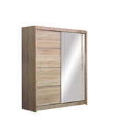 SCHWEBETÜRENSCHRANK NASUS 180/215/61 cm 2-türig mit Spiegel Sonoma Eiche - Sonoma Eiche, Holzwerkstoff (180/215/61cm) - MASSENO