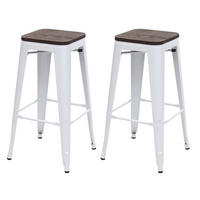 BARHOCKER Weiß 2er-Set - Weiß, Holz (42/76/42cm) - MCW