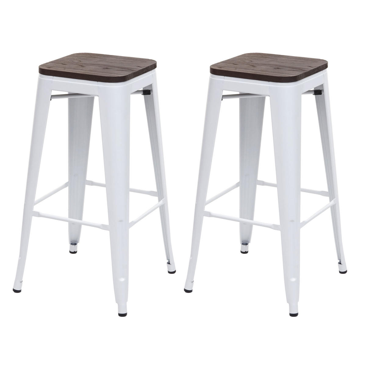 BARHOCKER Weiß 2er-Set - Weiß, Holz (42/76/42cm) - MCW