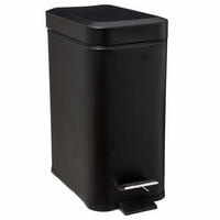 BADEZIMMER-MÜLLEIMER aus Metall in schwarz matt 5 l 14,5/28,2/30,5 cm - Schwarz, Metall (28.2/30.5/14.5cm) - 5five Simply Smart