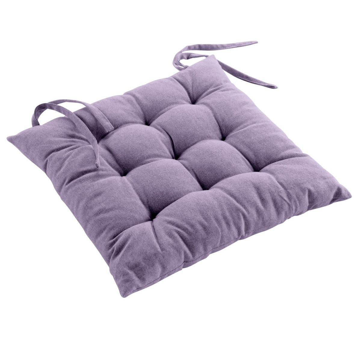 STUHLKISSEN Mistral 40/40 cm - Lila, Naturmaterialien (40cm) - Douceur d´intérieur