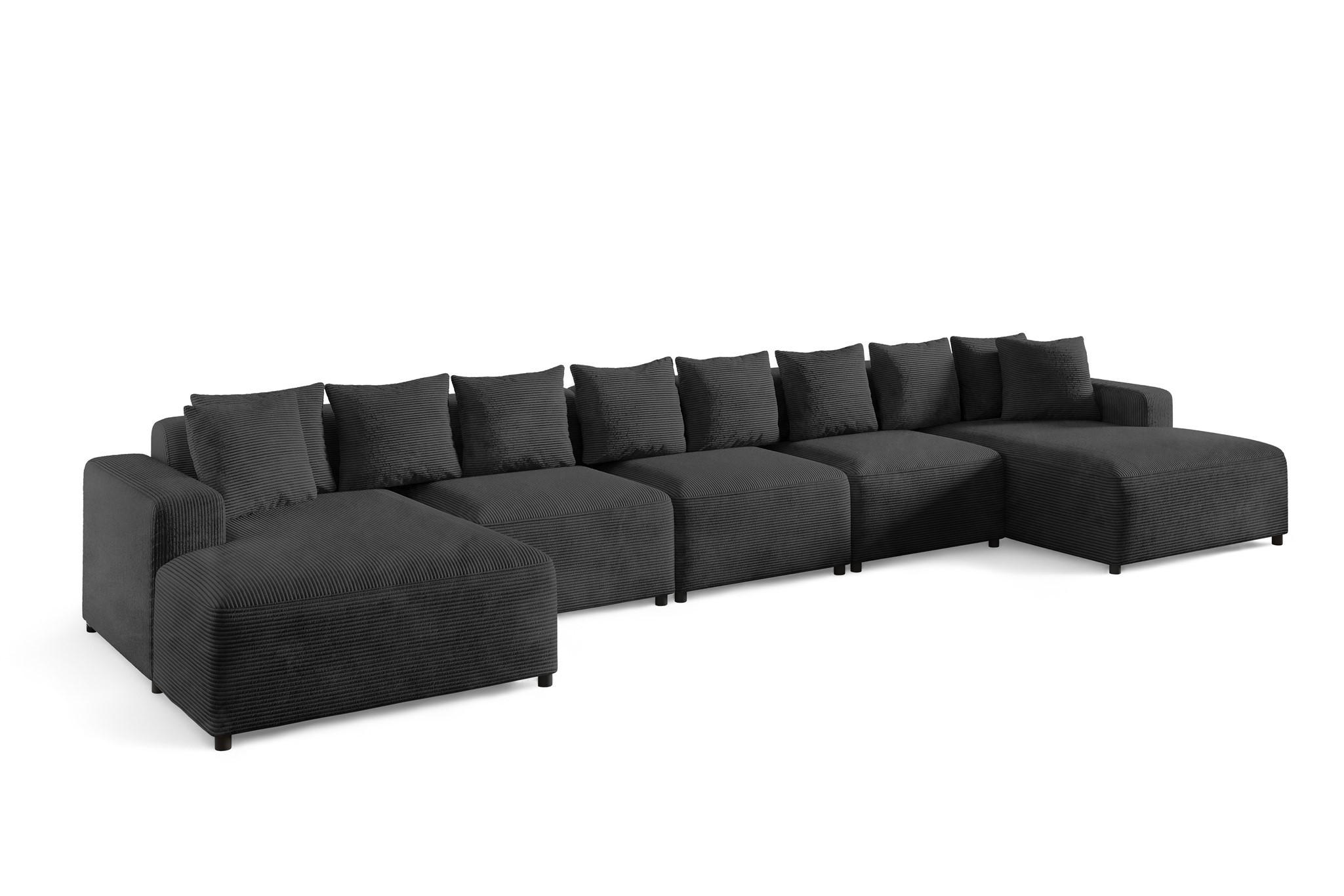 WOHNLANDSCHAFT Megan Xl In Poso - Dunkelgrau, Holzwerkstoff/Textil (517/75/165cm) - Fun Möbel