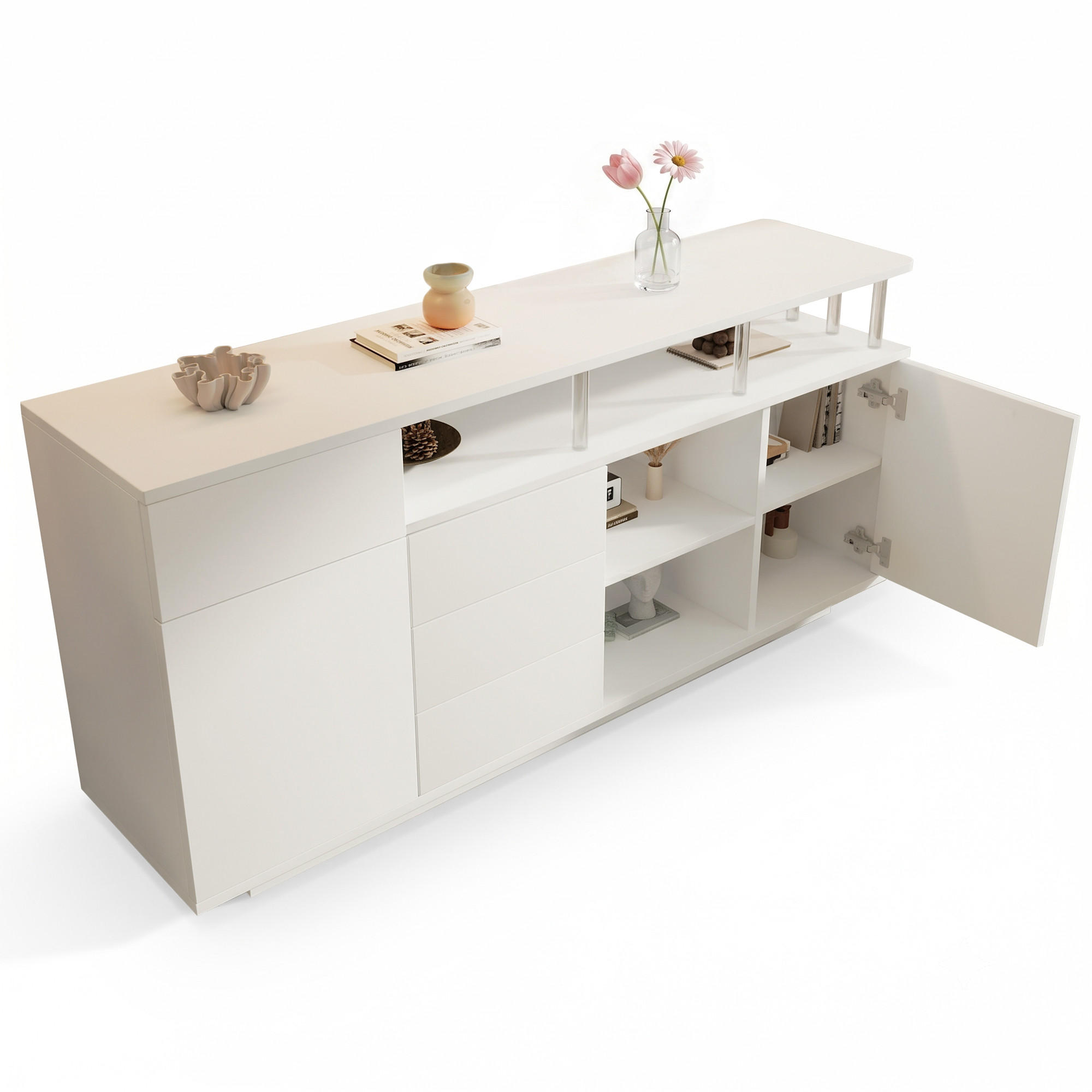 Flieks Sideboard Weiß 160x75x40 cm