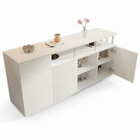 SIDEBOARD 160x40x75 cm Weiß mit LED und 4 Schubladen - Weiß, Holz (160/75/40cm) - FLIEKS
