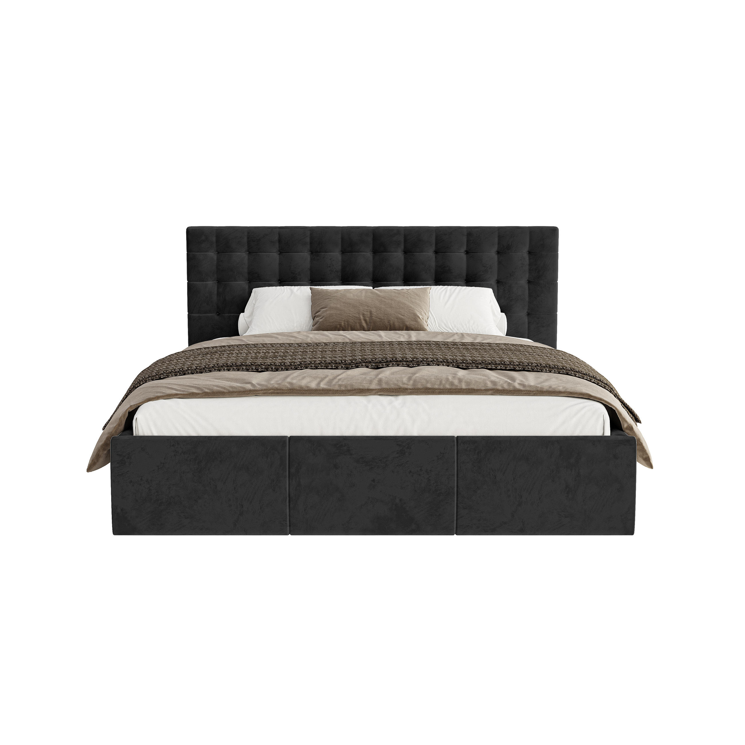 POLSTERBETT Lindos 160x200 cm, Schwarz - Schwarz, Textil (160/200cm) - Fedve