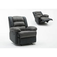 RELAXSESSEL Buckingham Schwarz/Dunkelgrau - Dunkelgrau/Schwarz, Leder/Kunststoff (85/100/93cm) - Habitat Garten