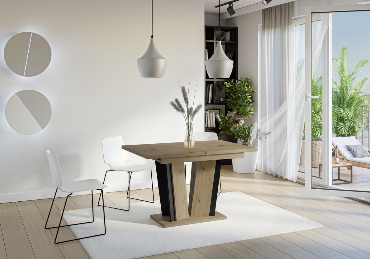 ESSTISCH Ausziehbar 120-160 cm Artisan - Eiche Artisan, Holzwerkstoff (160/80/75cm) - Home Collective