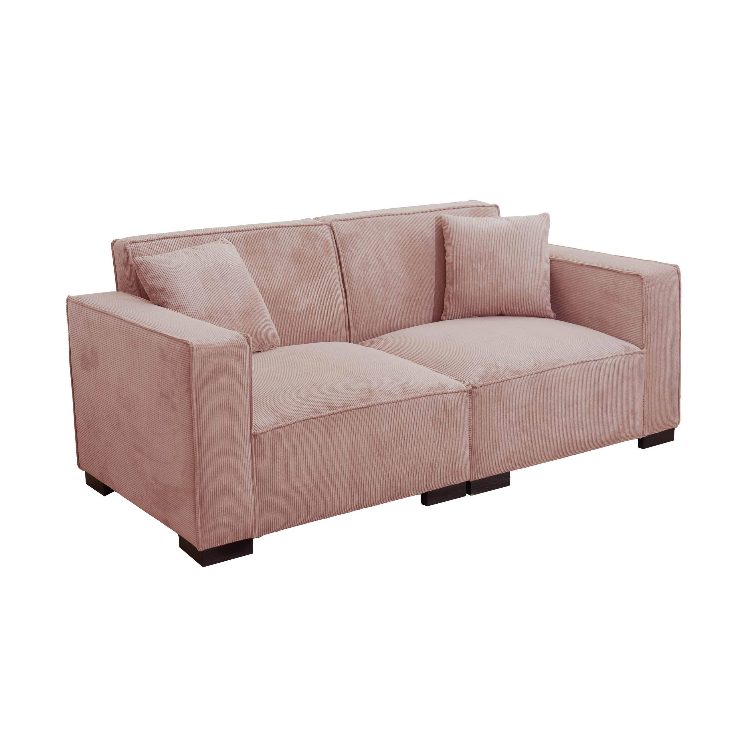 SOFA 2-Stizer, Rosa - Pink, Holz/Textil (180/76/90cm) - Oviala