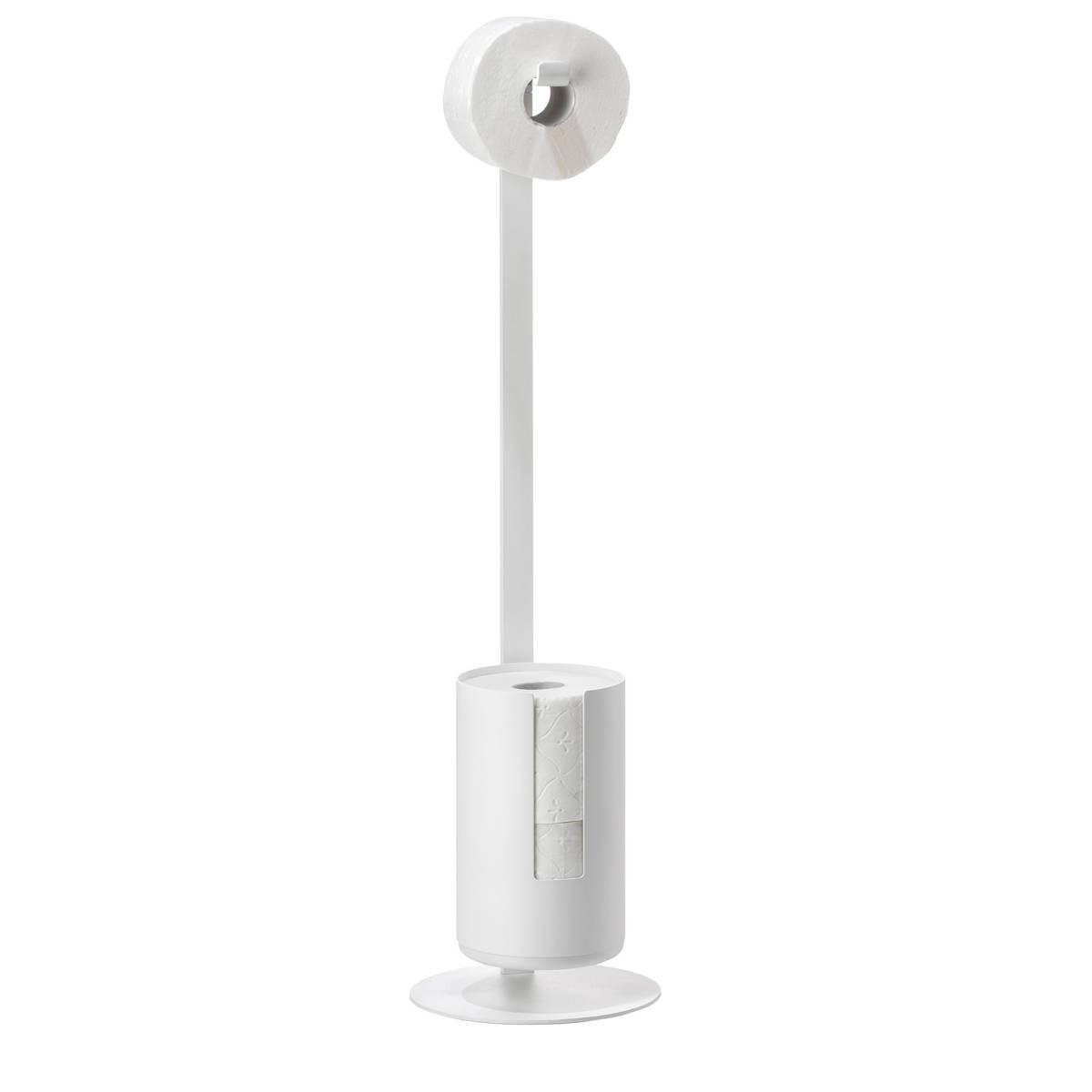 TOILETTENPAPIERHALTER Rim weiß 70/20/20 cm freistehend - Weiß, Metall (13/13/21cm) - Zone Denmark