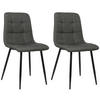 ESSZIMMERSTUHL Till, 2er Set Stoff, Gestell Metall matt Schwarz Dunkelgrau - Dunkelgrau/Schwarz, Textil/Metall (45/88/52cm) - TPFLiving
