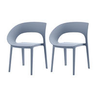 GARTENSTUHL Blau Grau 54/60/82,5 cm 2er-Set - Blaugrau, Kunststoff (54/82.5/60cm) - Mobili Rebecca