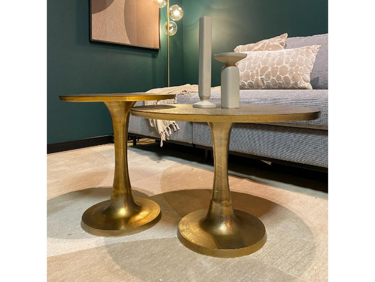 COUCHTISCH Elara Aluminium 45 cm / 45 cm Gold - Goldfarben, Holz (45/45/50cm)