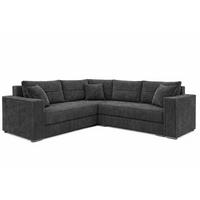 ECKSOFA PARIS – L-Form mit Schlaffunktion & Bettkasten Flauschiger Cord Stoff POSO Anthrazit - Anthrazit, Kunststoff (239/222cm) - Wohnideebilder