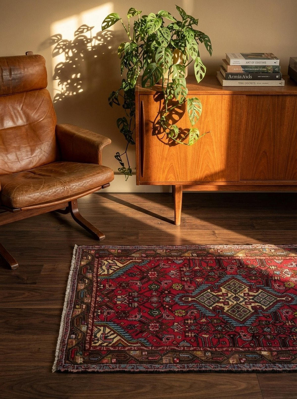 TEPPICH Assadabad Rot 131/77 cm Schurwolle - Rot, Textil (77/131cm) - Looma