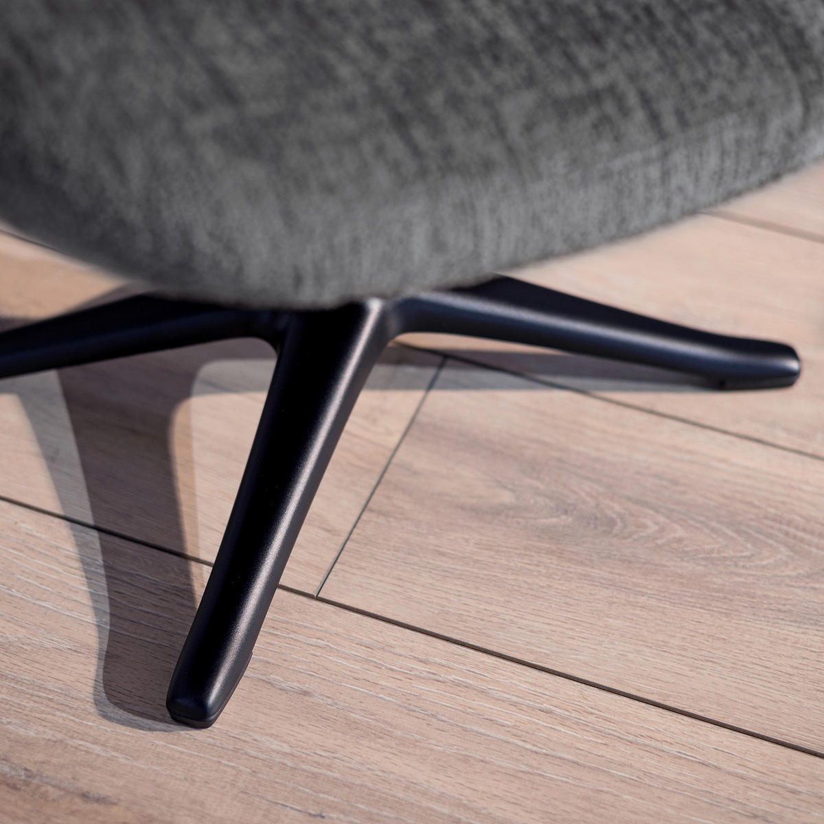 POLSTERHOCKER - Schwarz/Grau, Textil/Metall (53/37/46cm) - home24