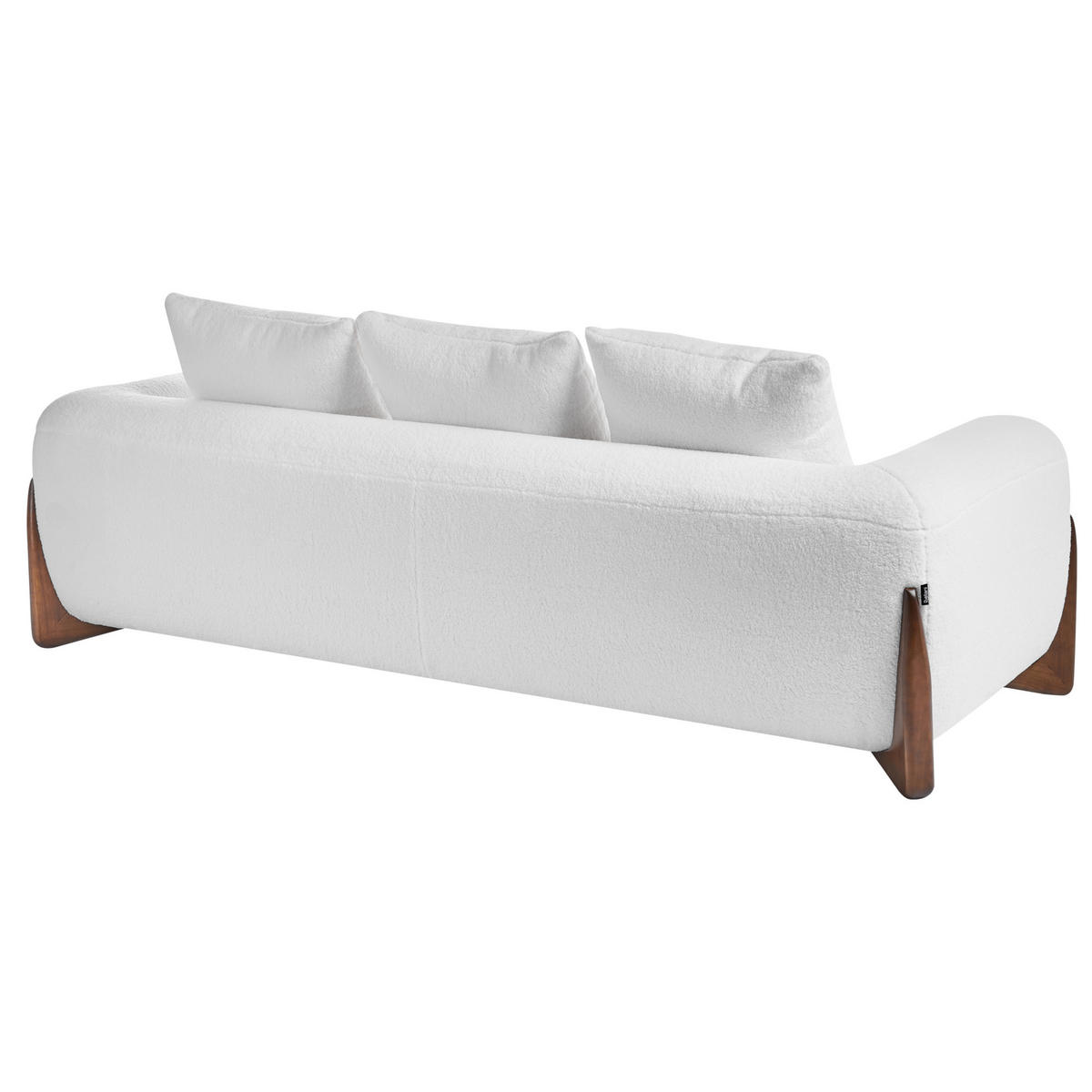 3-SITZER-SOFA Bouclé Weiß Vinliden - Weiß/Braun, Textil (180/62/87cm) - Beliani