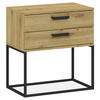 NACHTTISCH RECTUS Nachtschrank, Modern - Eichefarben/Schwarz, Holzwerkstoff (60/65/39cm) - KONSIMO®