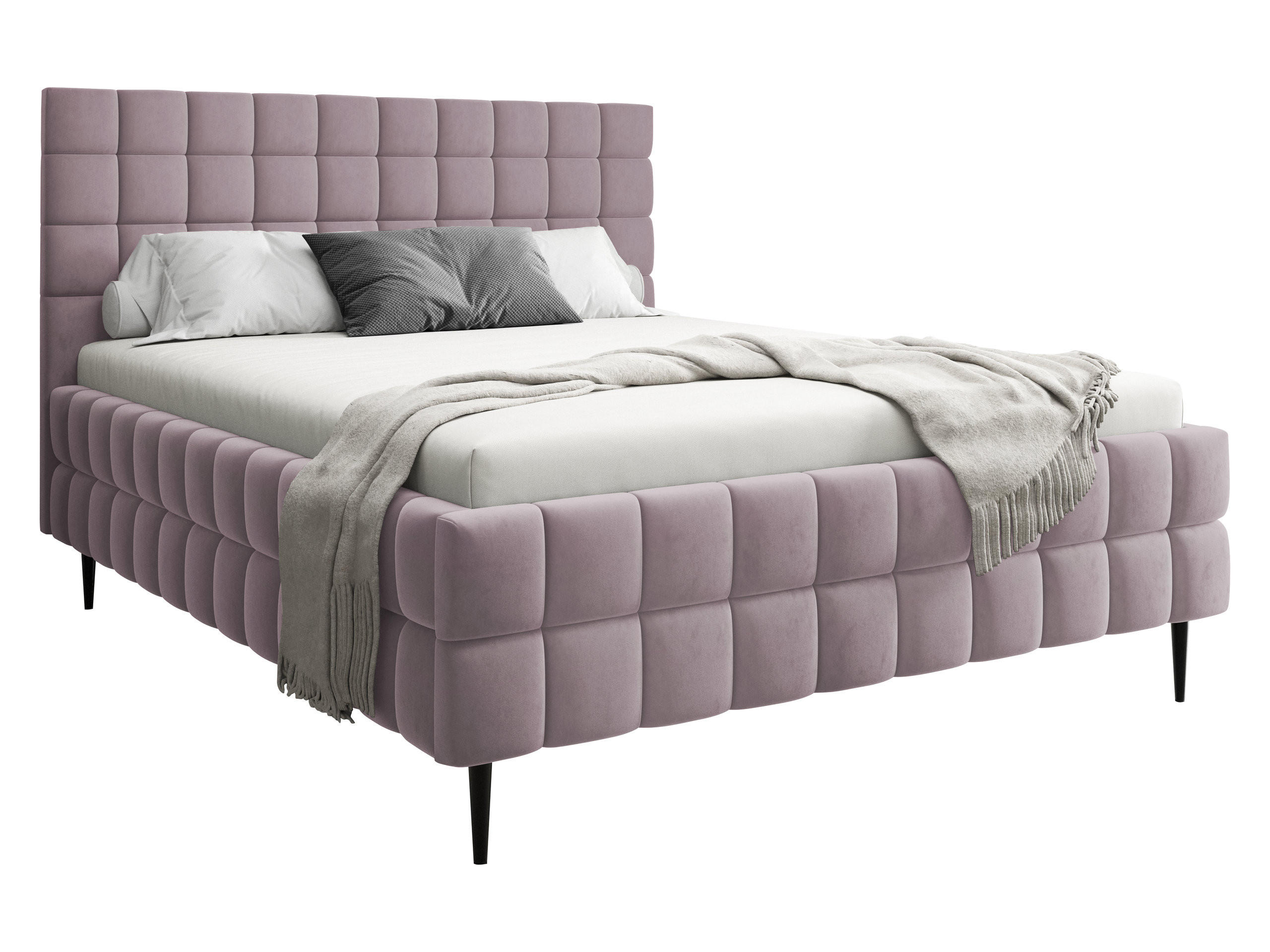 POLSTERBETT Ardea Leg - Schwarz/Rosa, Holz/Textil (160/200cm) - MIRJAN24