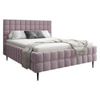POLSTERBETT Ardea Leg - Schwarz/Rosa, Holz/Textil (160/200cm) - MIRJAN24