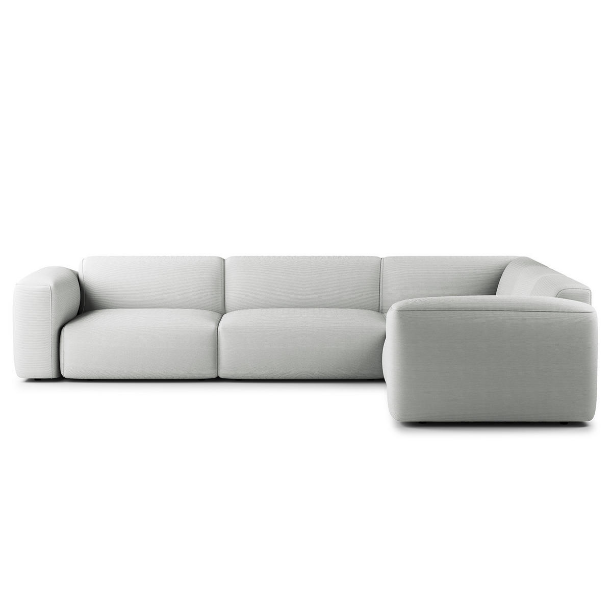 ECKSOFA mit Rundecke - Schwarz/Grau, Kunststoff/Textil (325/260cm) - home24