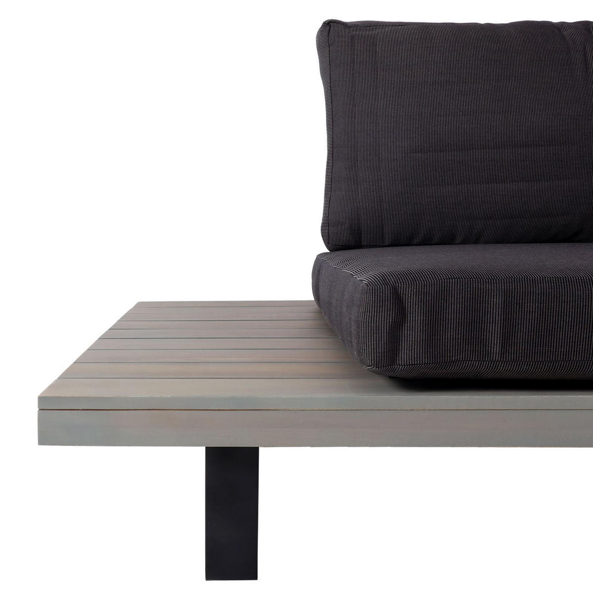 GARTENGARNITUR mit Sessel Grau Dunkelgrau - Grau, Holz - PROREGAL