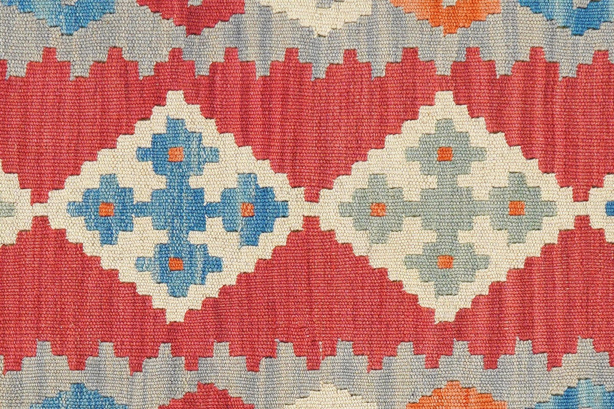 KELIM-LÄUFER handgewebt Gashgai Rot 197/63 cm Schurwolle - Rot, Textil (63/197cm) - Looma