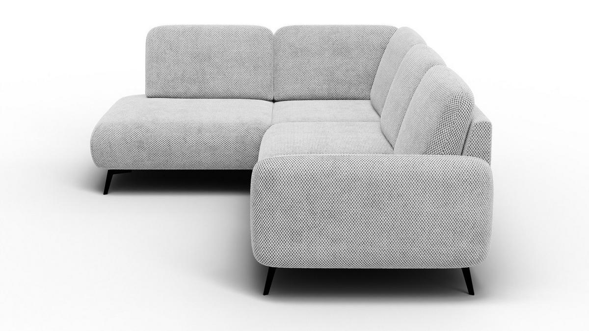 ECKSOFA FEBE 5-Sitzer links, hellgrau - Hellgrau/Schwarz, Holz/Textil (271/190cm) - Courtois Laville